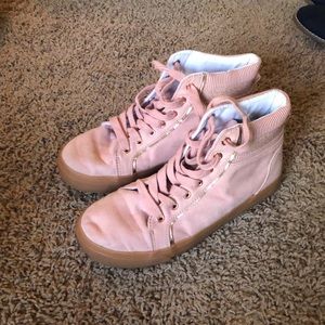 Kids pink high top shoes